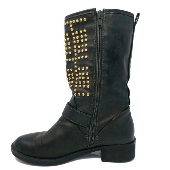 JustFAB ABIGAIL Studded Pleather Boots Size 6.5 - Picture 2 of 8